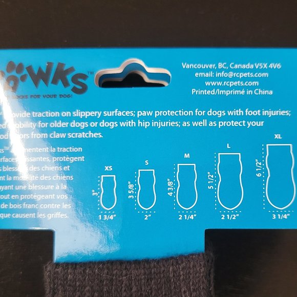 RC Pets Sport PAWks Dog Puppy Anti-Slip Socks Paw Protection Black Stripe Medium - Picture 4 of 4